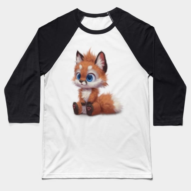 Derpy Fox Baseball T-Shirt by silverfox5213